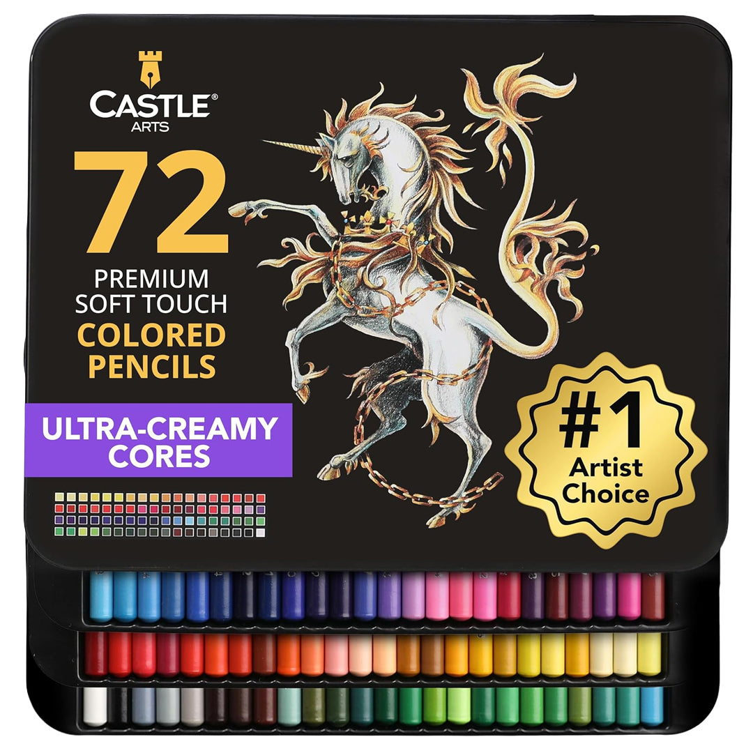 Castle Arts 72 Piece Colored Pencil Set in Display Tin