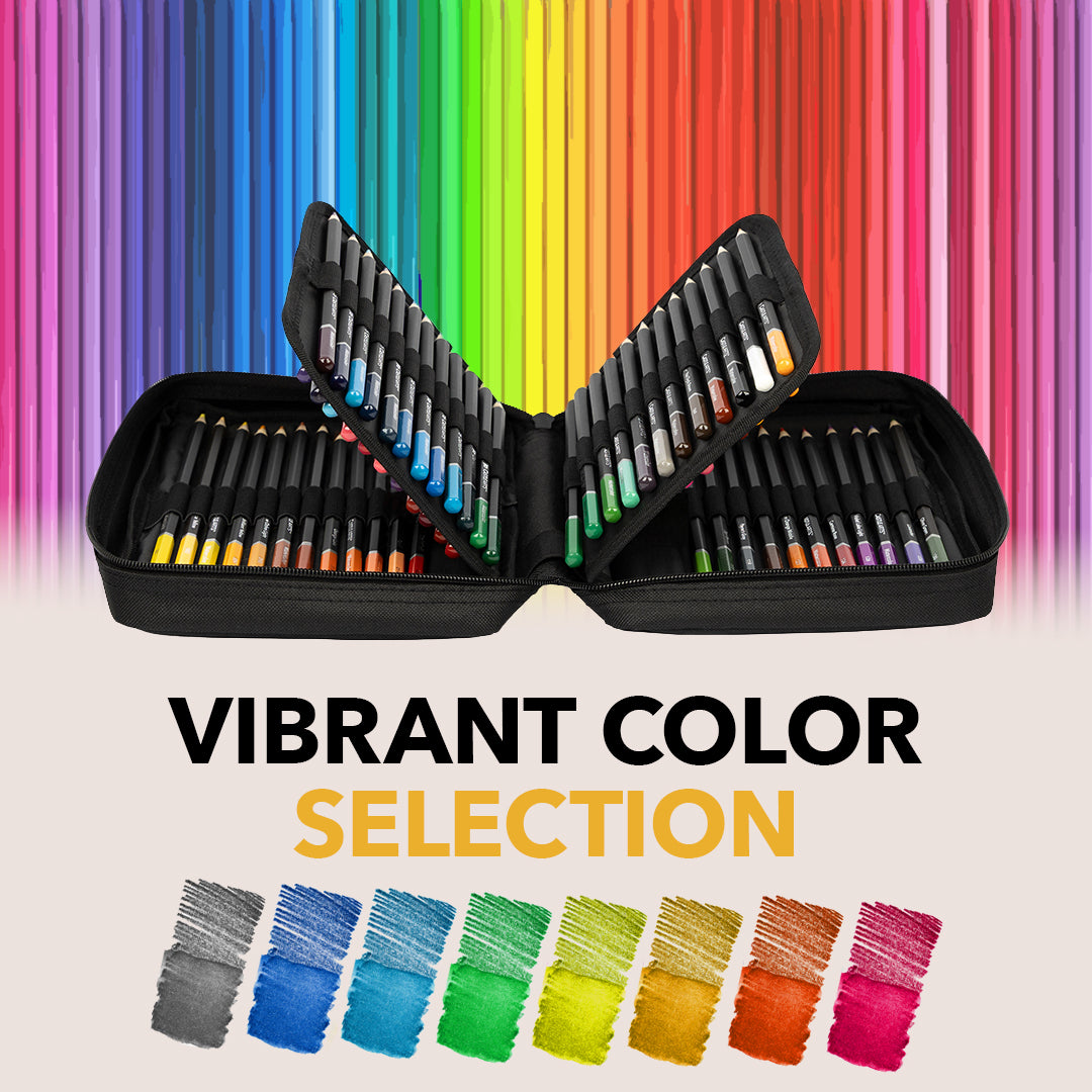 72 Piece Watercolor Pencil Set in Zip-Up Case