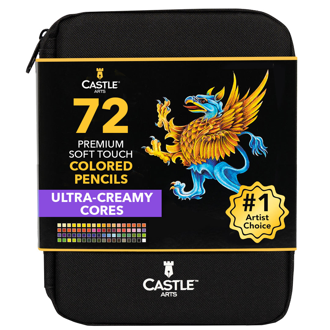 Castle Art Supplies 72 zippered coloured pencils | High-quality soft core coloured lines for adult artists, professionals and colorists | In neat, strong carrying case anywhere with Castle Art Supplies 72 zippered coloured pencils | High-quality soft core coloured lines for adult artists, professionals and colorists | In neat, strong carrying case anywhere with