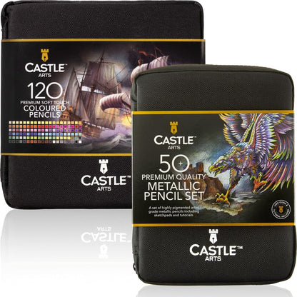 170 Piece Colored & Metallic Pencils in Zip Cases Artist Bundle