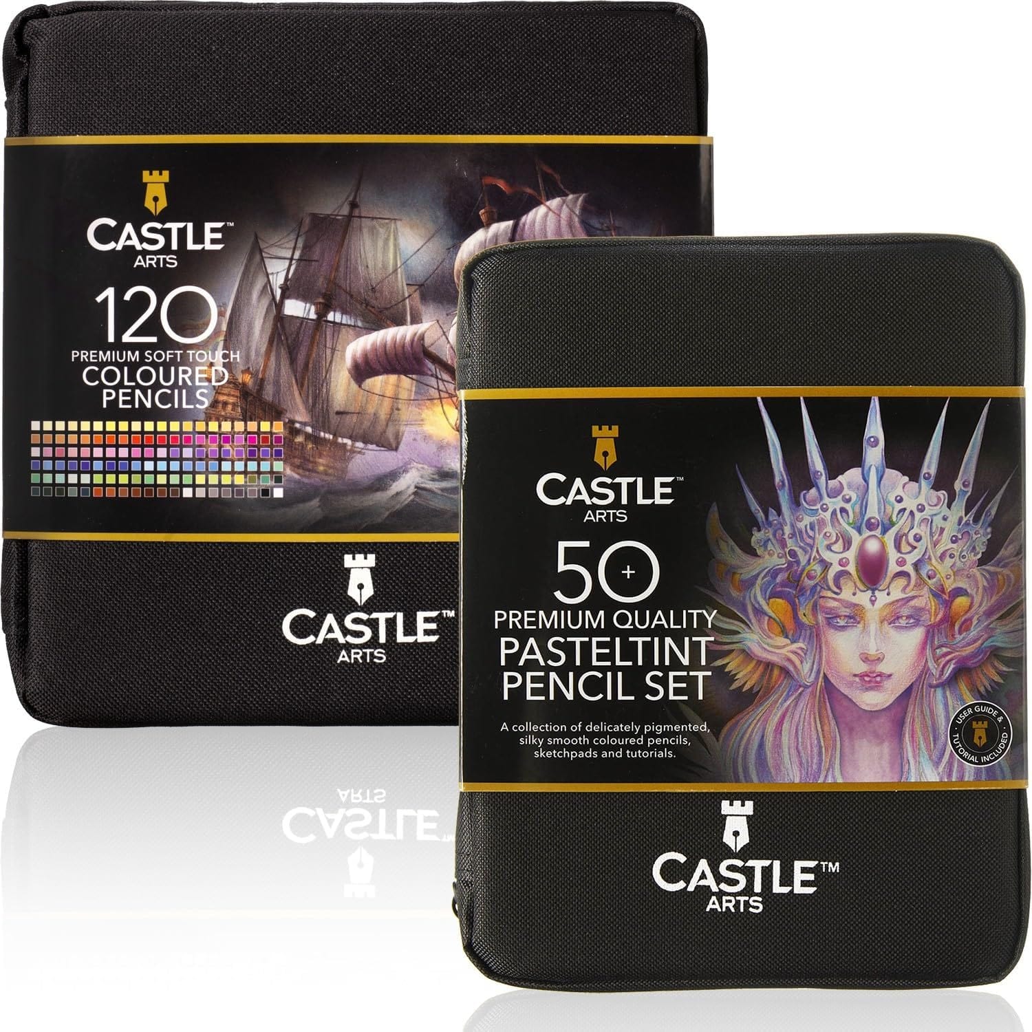 Castle Arts  170 Piece Colored & Pasteltint Pencils in Zip Cases