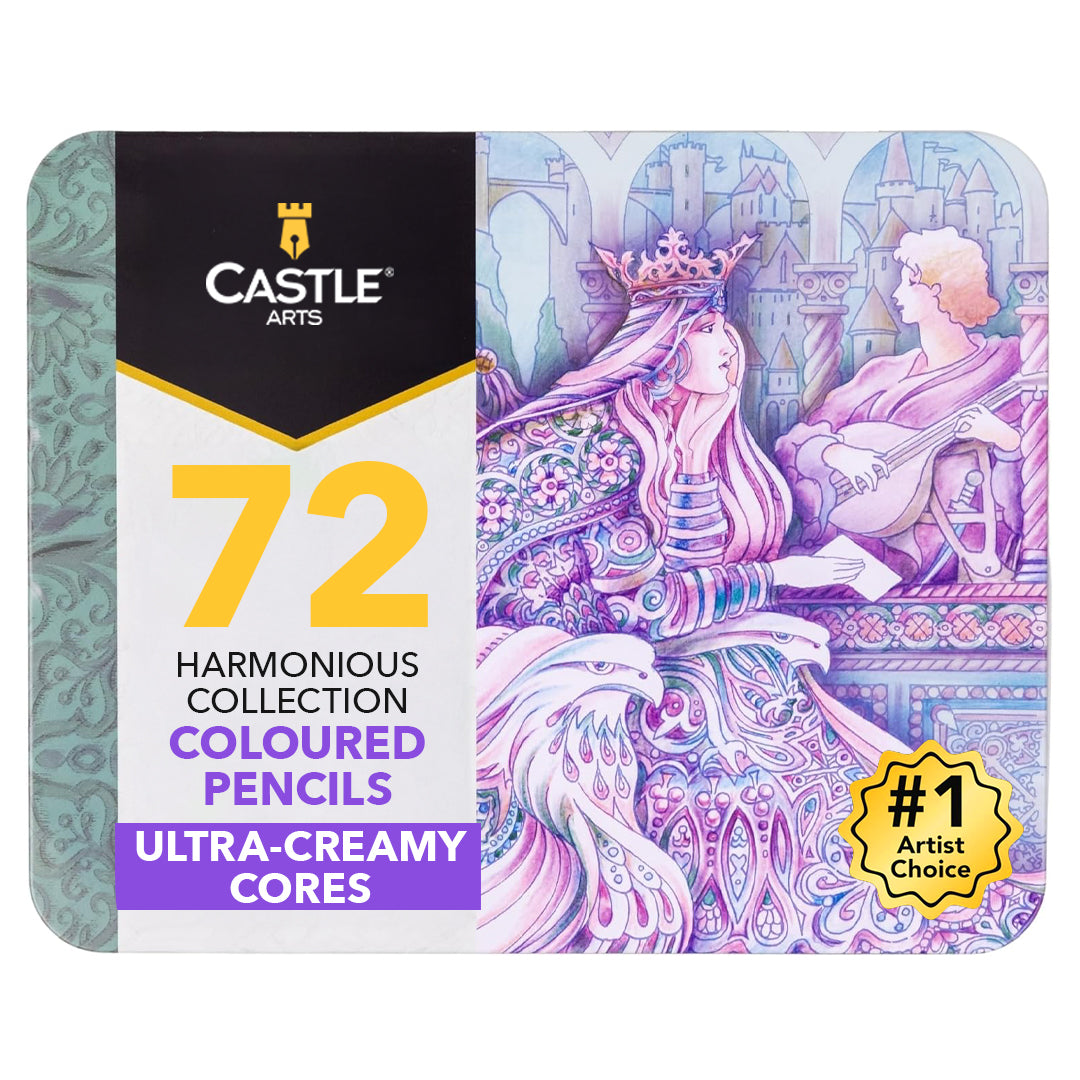 72 Piece Harmonious Colored Pencil Set Tin – Castle Arts