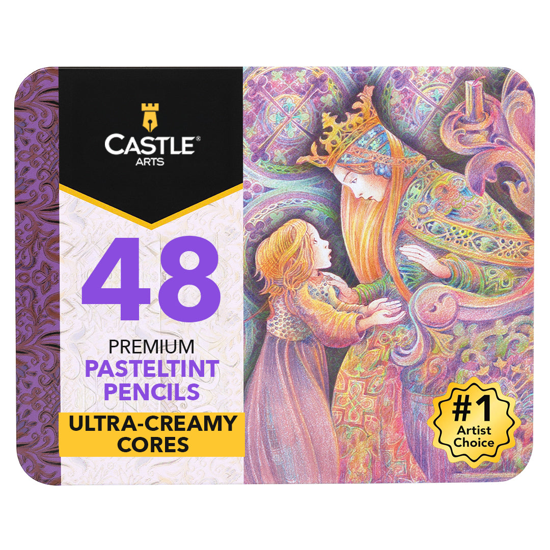 48-częściowy zestaw kredek w kolorze pastelowym w ekspozycyjnej puszce