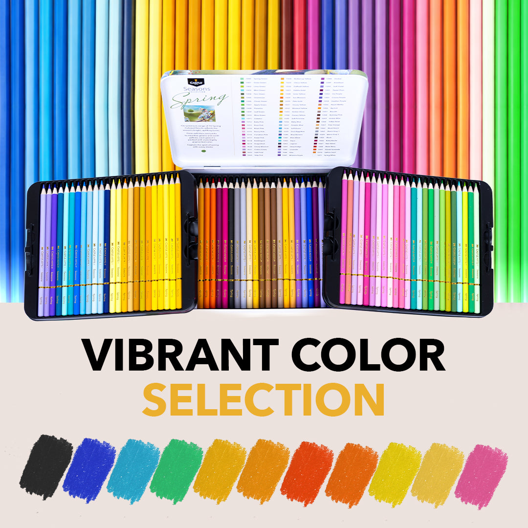72 Piece Spring Colored Pencil Set in Display Tin