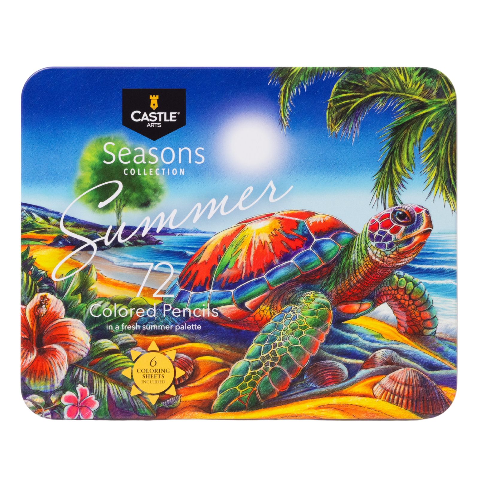 72 Piece Summer Colored Pencil Set in Display Tin