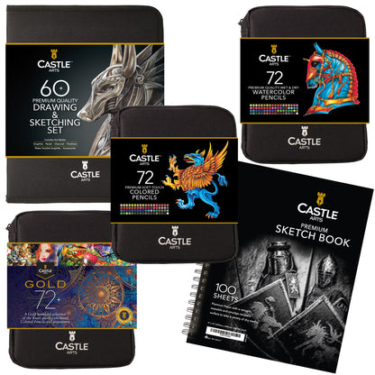 278 Piece Premium Drawing and Coloring Zip Case Bundle