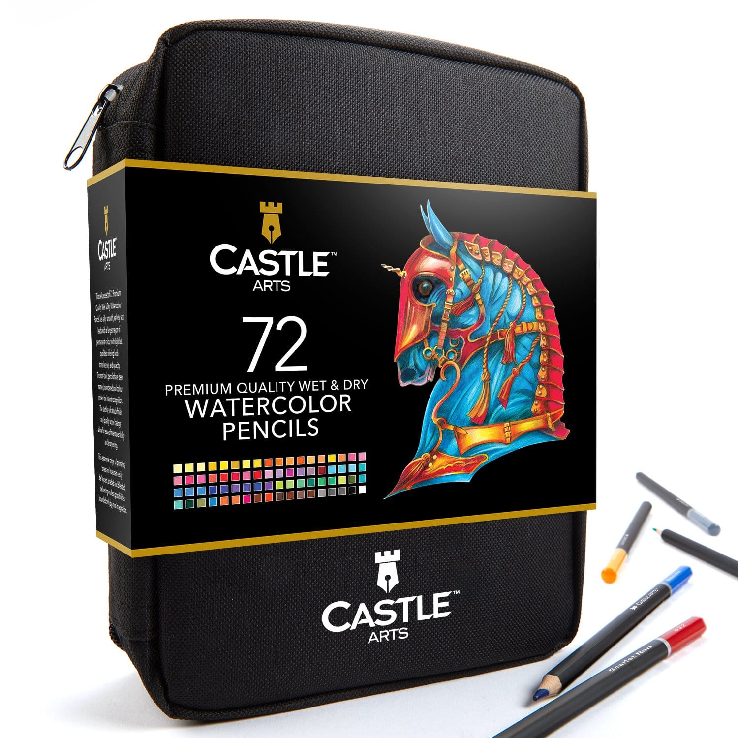 Review Analysis + Pros/Cons - Castle Art Supplies 72 Watercolor Pencils Set  for Adults and Professionals Premium Artist Lead with Vibrant Colors and  Beautiful Blending Effects with Water