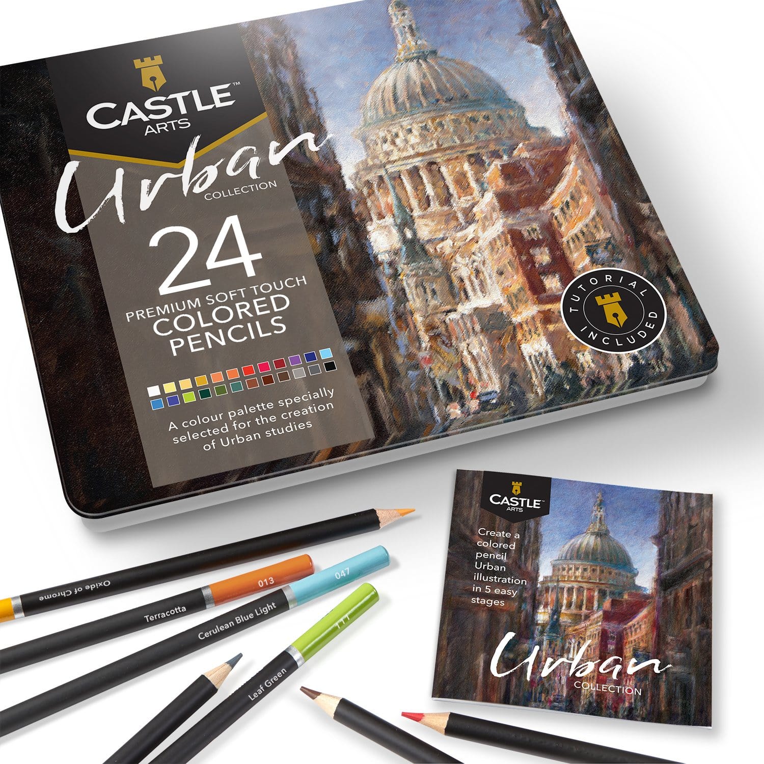Castle Arts 24 Piece Landscape Colored Pencil Set in Display Tin – Castle  Arts USA