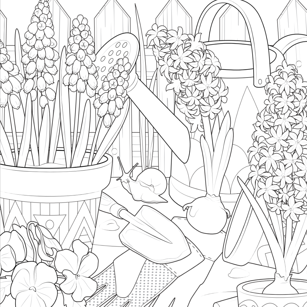 Spring Gardening Colouring Page Spring Theme Castle Arts Spring gardening colouring page spring theme castle arts