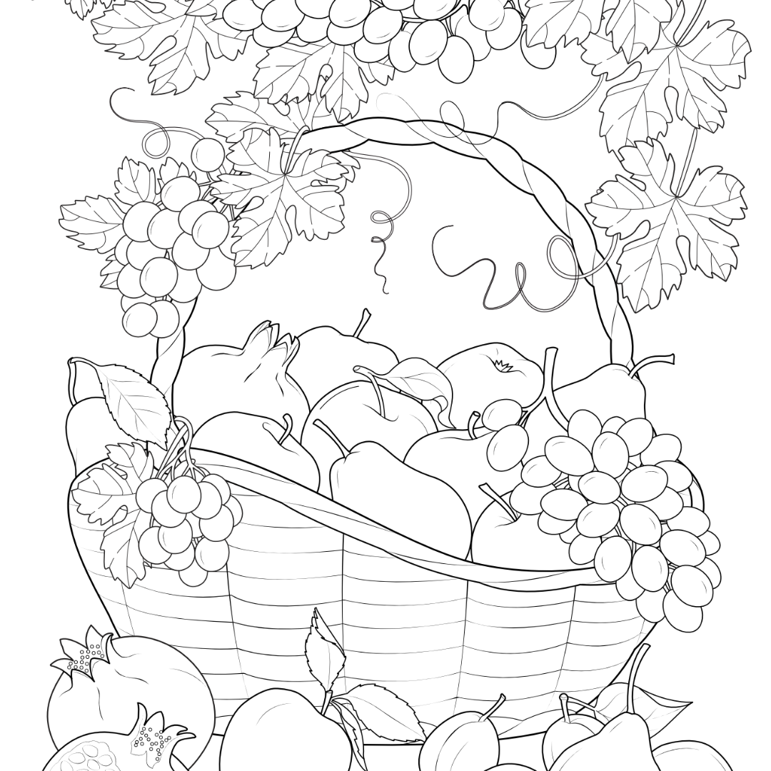 Fruit Bowl Coloring Page – Castle Arts USA