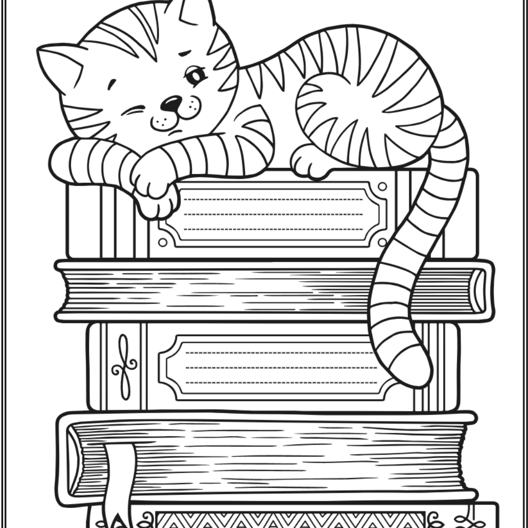 Cat Nap Coloring Page – Castle Arts