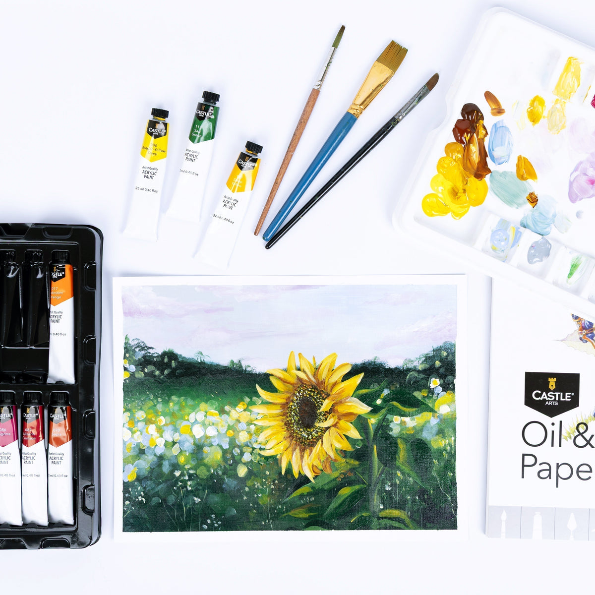 Acrylic Paint Tutorial: How to Paint Sunflowers | Castle Arts
