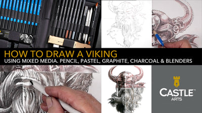 How to Draw a Viking with Mixed Media