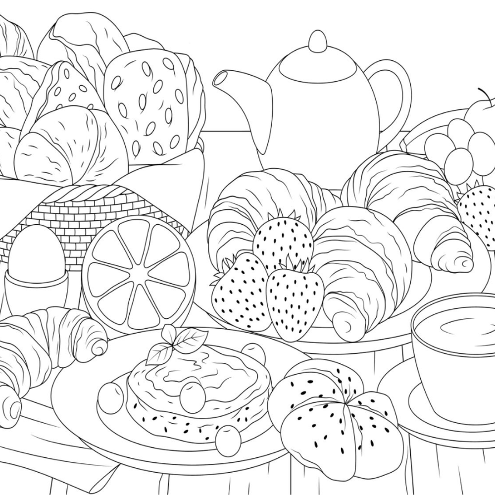 Breakfast Coloring Page – Castle Arts