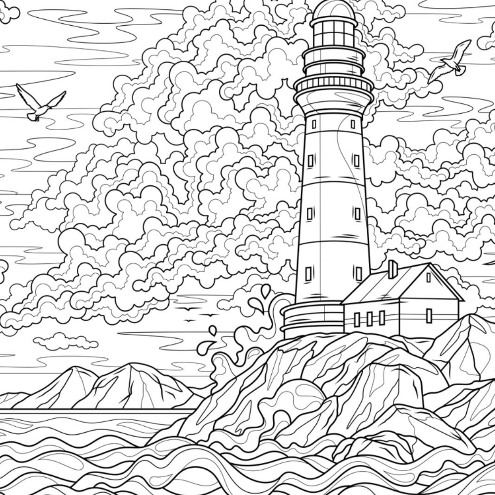Lighthouse Colouring Page – Castle Arts