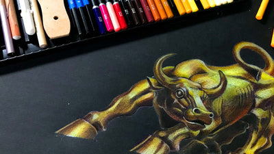 How To Draw & Color A Chinese New Year 2021 Metal Ox Using Color Pencils