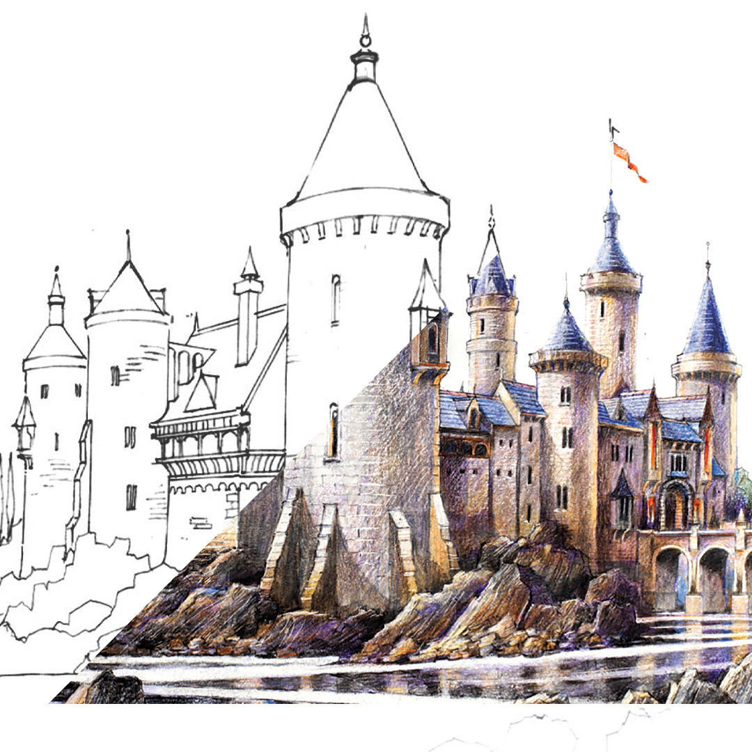 Castle | 120 Piece Colored Pencil Set in Display Tin