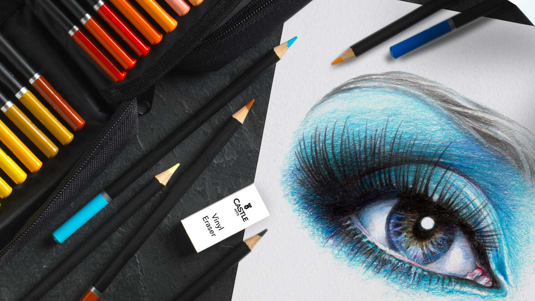 How To Draw & Color A Blue Eye using Color Pencils