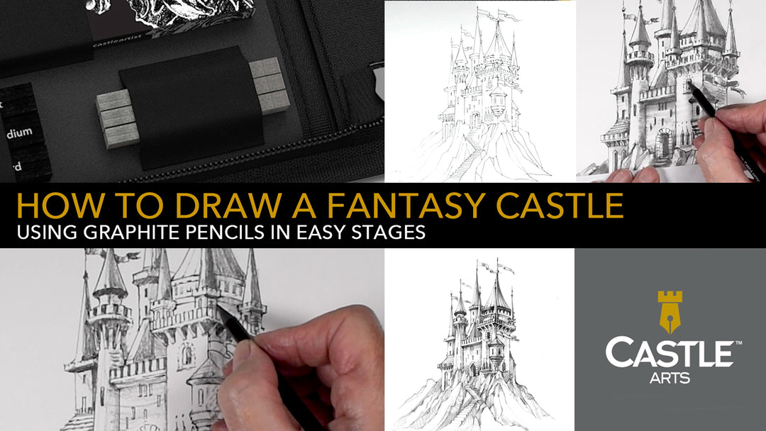 How To Draw A Fantasy Castle Using a Soft Graphite Pencil & Blenders