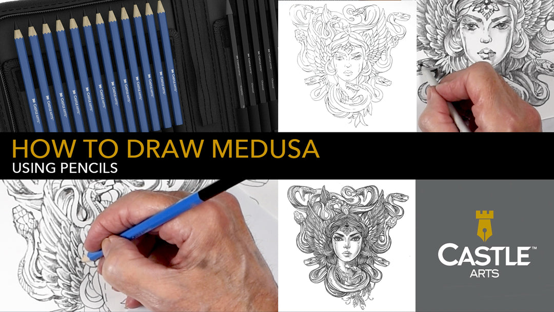 How to Draw Medusa Symmetrically Using Graphite Pencils