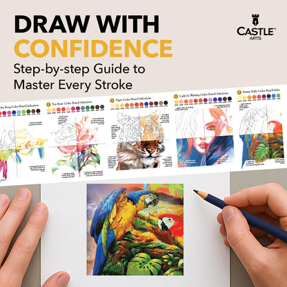 120-częściowy zestaw ołówków Castle Gold w ekspozycyjnej puszce