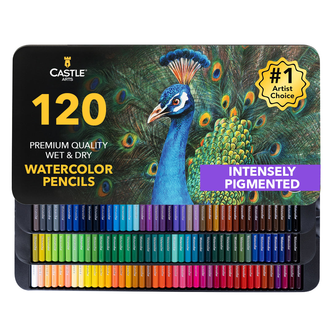 120 Piece Watercolor Pencil Set in Display Tin
