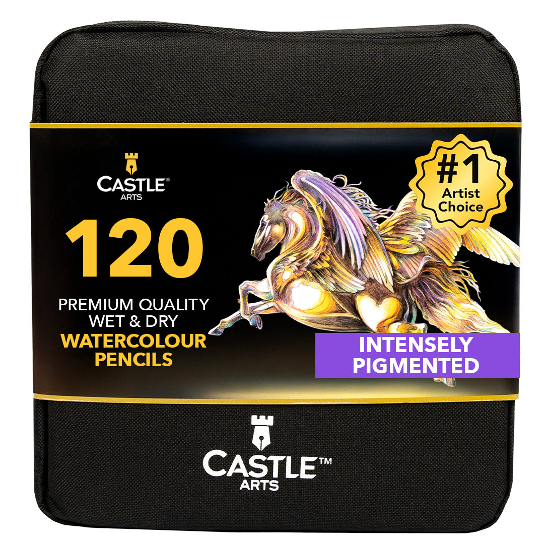 120 Piece Watercolor Pencil Set in Zip Up Case