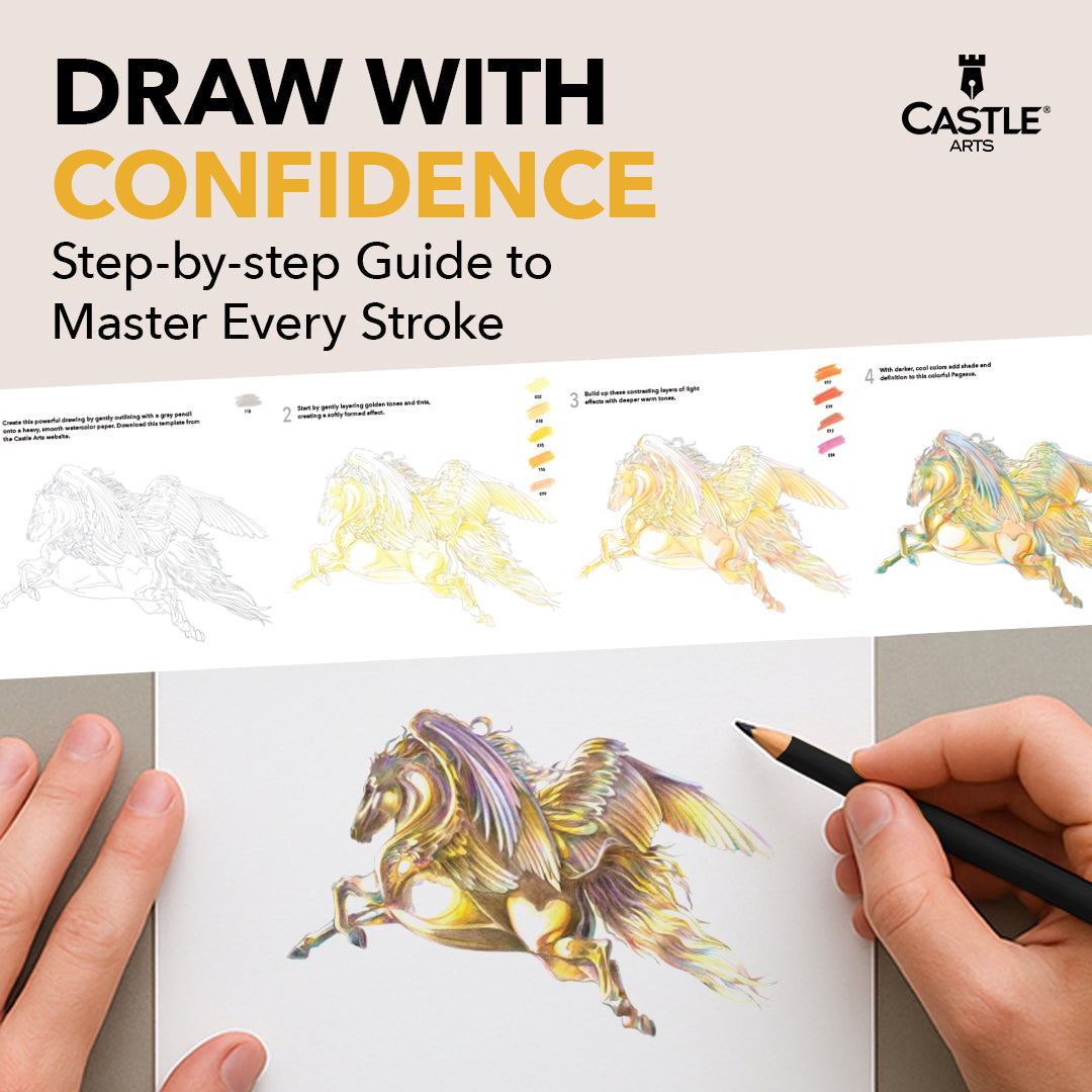 Castle Arts 120 Piece Watercolor Pencil Set in Zip Up Case