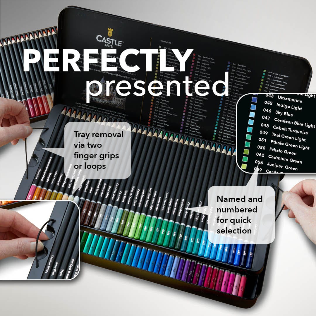 630 Piece Harmonious Expert Drawing and Coloring Pencil Tin Bundle