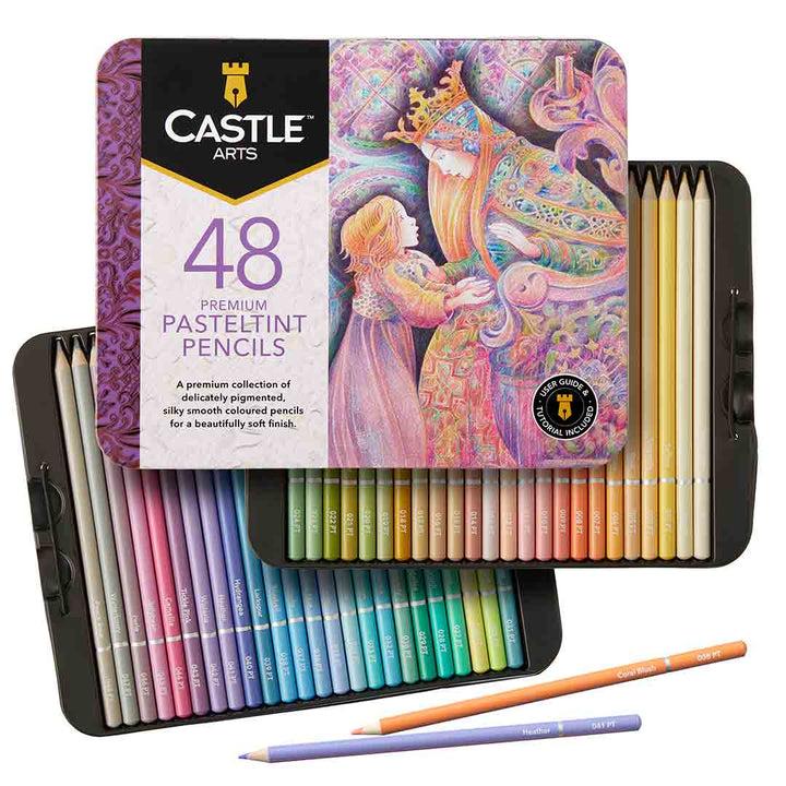 120 Piece Colored & Pasteltint Pencils Tin Bundle