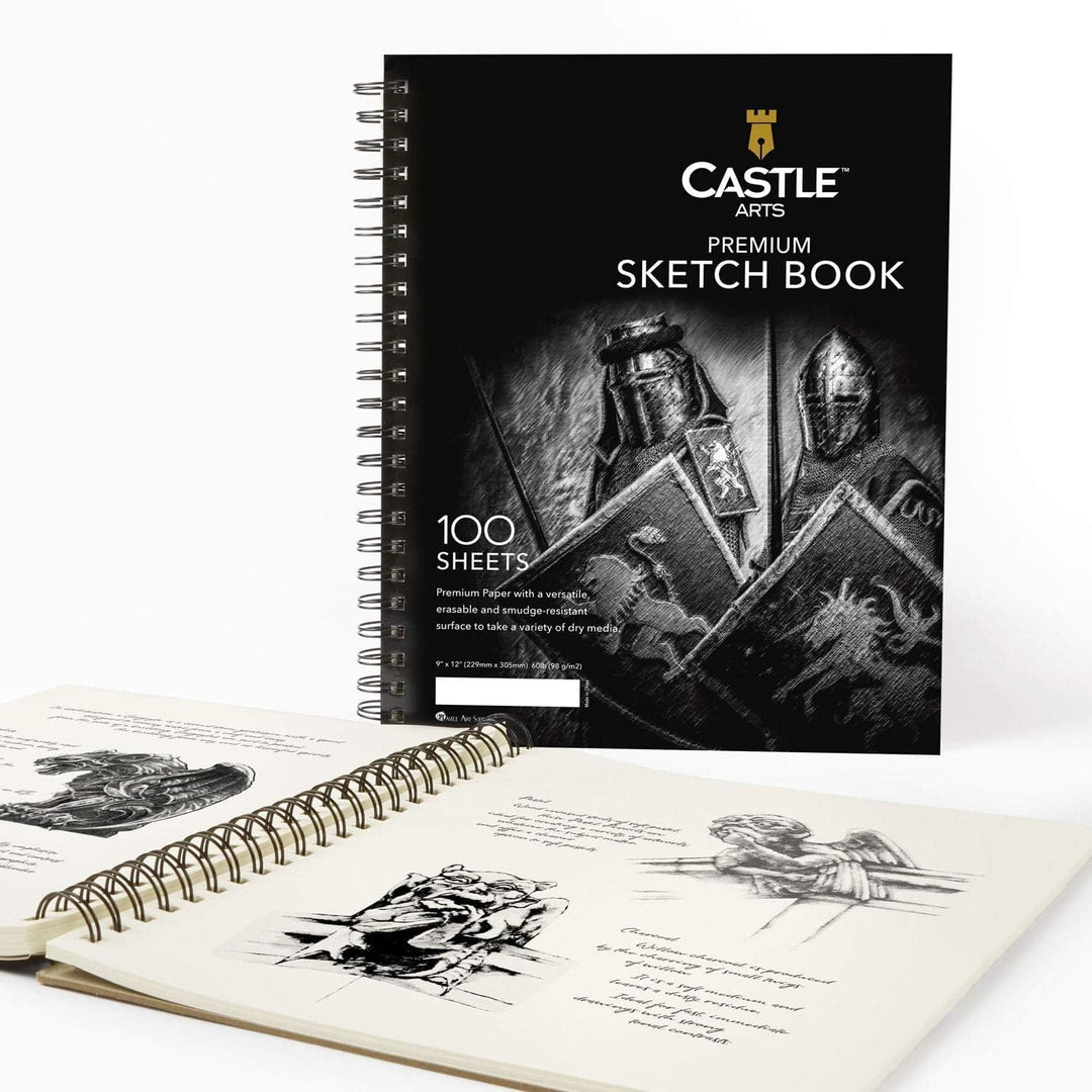 Castle Art Supplies Artists Sketch Books (2 Sketch Pad Pack) 9 x