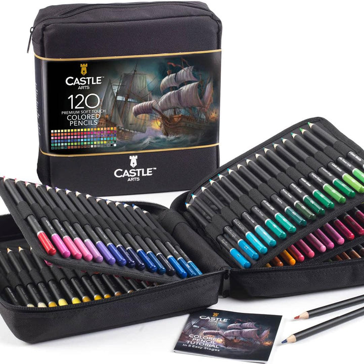 170 Piece Colored & Metallic Pencils in Zip Cases Artist Bundle