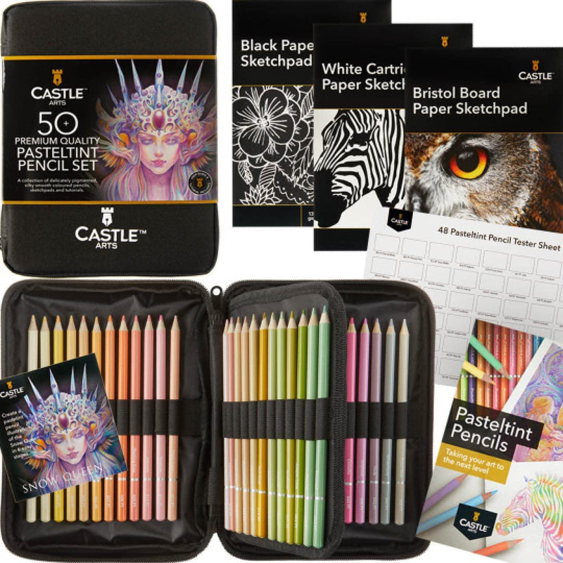 170 Piece Colored & Pasteltint Pencils in Zip Cases Artist Bundle