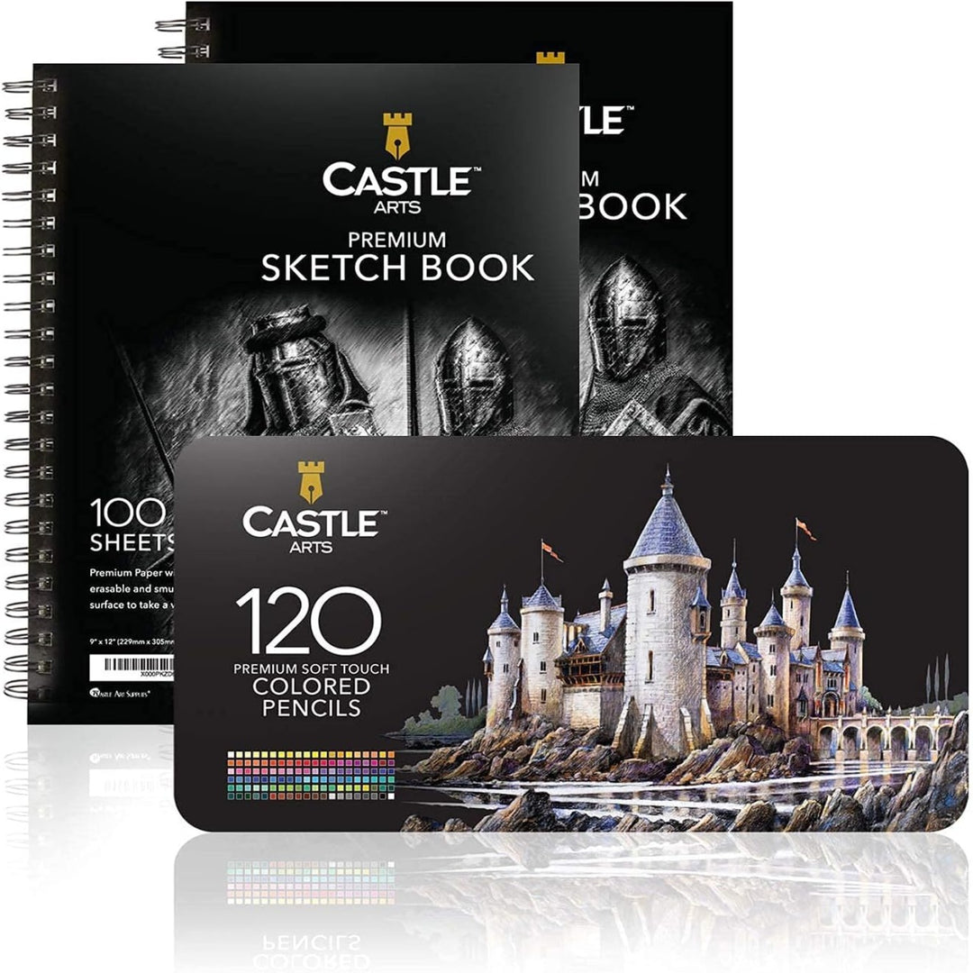 Castle Arts 120 Piece Castle Gold Colored Pencil Set in Display Tin –  Castle Arts USA