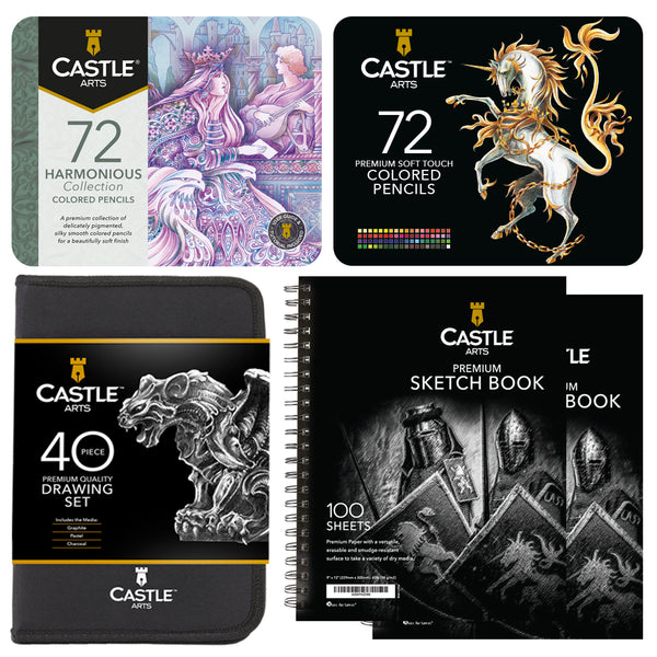 The Art of Astonishment 2冊セット 184 Piece Harmonious Drawing and Coloring Pencil Bundle & 2