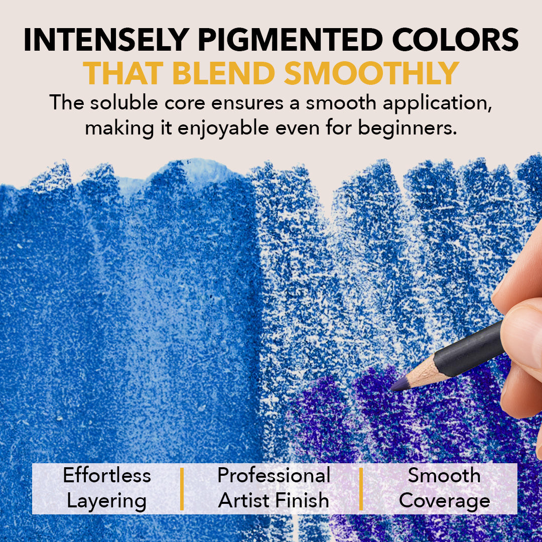 72 Piece Watercolor Pencil Set in Zip-Up Case