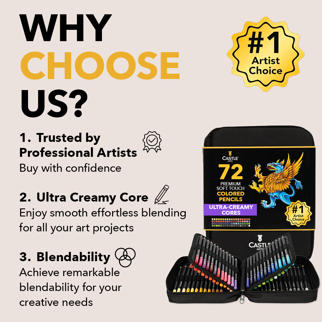 72-częściowy zestaw kolorowych ołówków w zamykanym etui