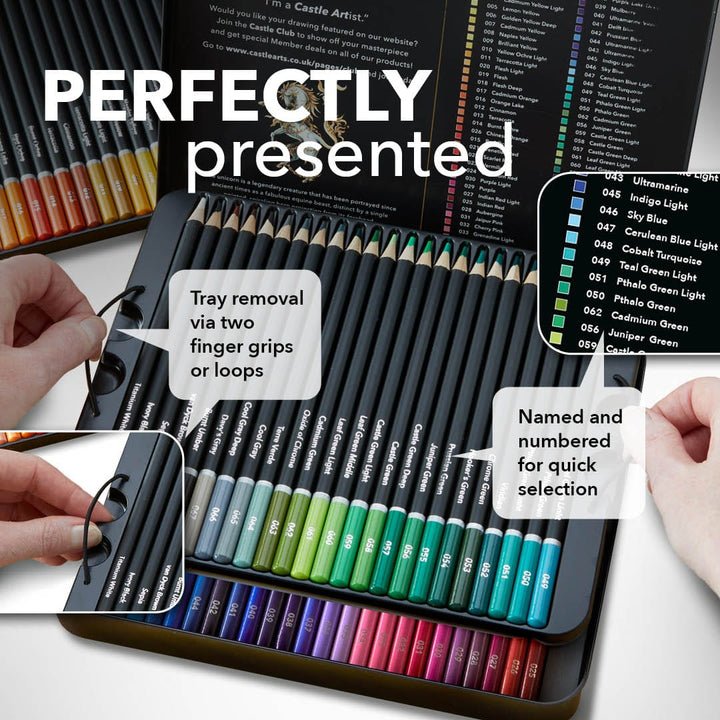 120 Piece Colored & Metallic Pencils in Tin Bundle