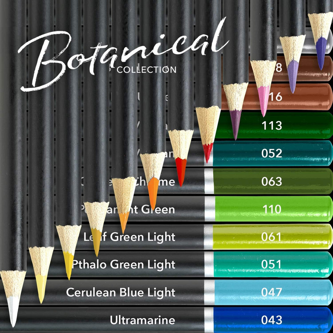 48 Piece Seascape & Botanical Colored Pencils Palette Bundle