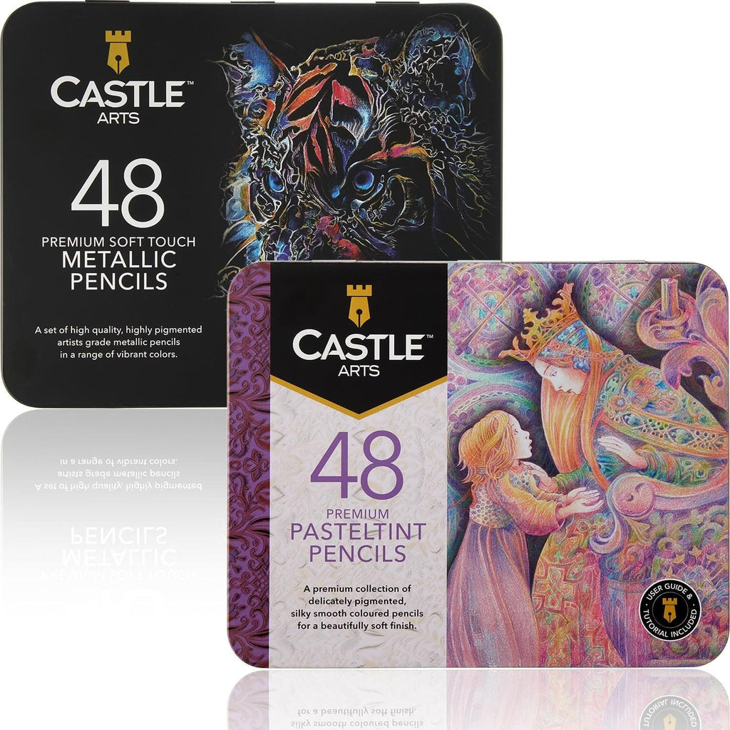 Castle Arts  100 Piece Metallic & Pasteltint Colored Pencils Zip Bundle – Castle  Arts USA