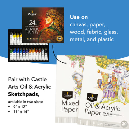 24 Piece Acrylic Paint Set