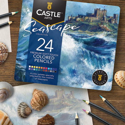 48 Piece Seascape & Monet Colored Pencils Palette Bundle