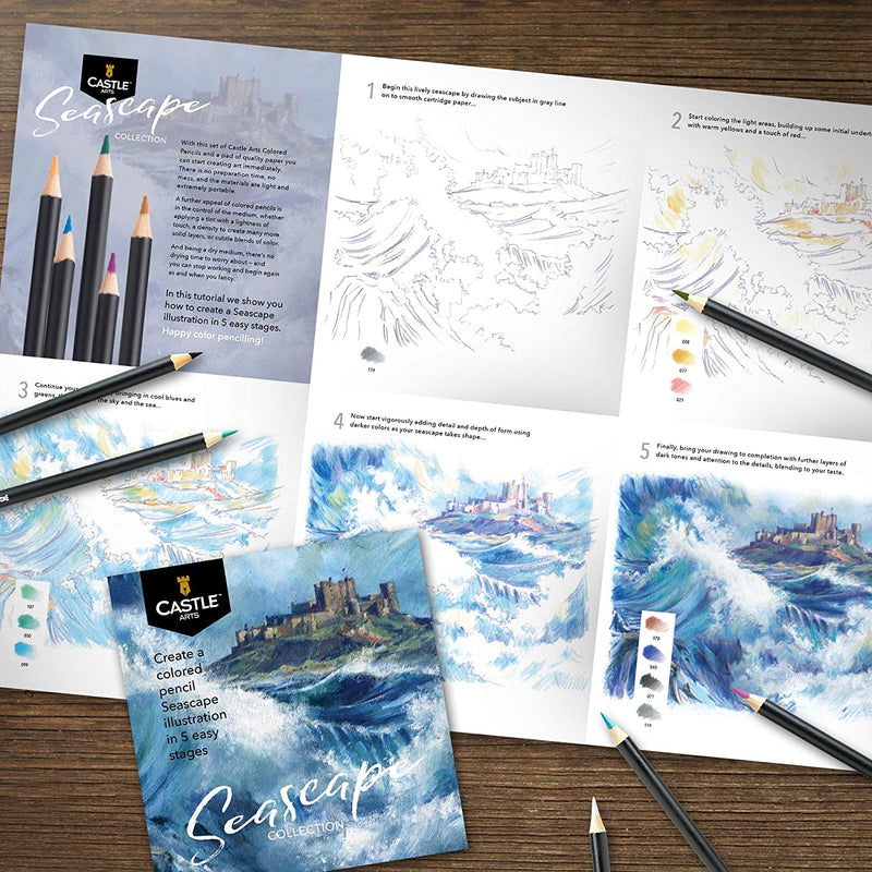 48 Piece Portrait & Seascape Colored Pencils Palette Bundle
