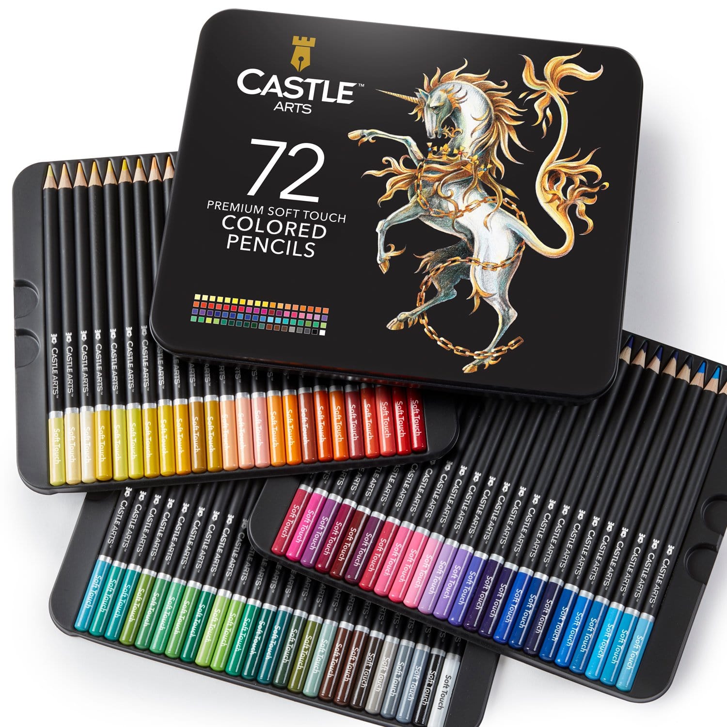 144 Piece Harmonious Colored Pencils Tin Bundle & 2 Sketchbooks