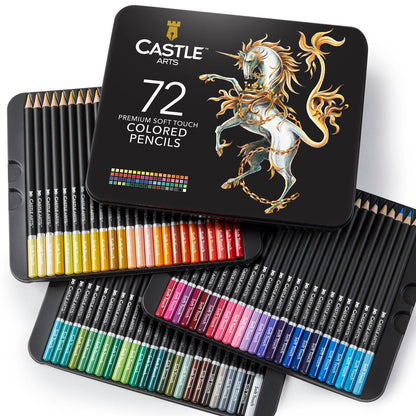 144 Piece Harmonious Colored Pencils Tin Bundle & 2 Sketchbooks