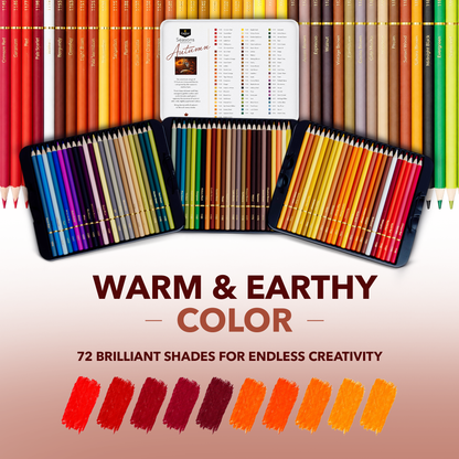 72 Piece Autumn Colored Pencil Set in Display Tin