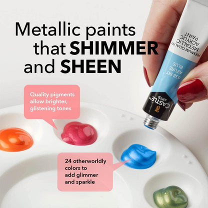 24 Pezzi Set Di Colori Acrilici Metallizzati