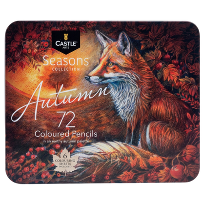 72 Piece Autumn Colored Pencil Set in Display Tin
