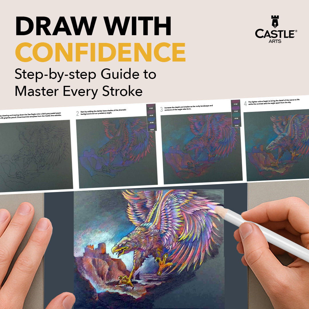 Castle Arts 50 Piece Metallic Colored Pencil Set in Zip Up Case