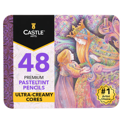 48-częściowy zestaw kredek w kolorze pastelowym w ekspozycyjnej puszce
